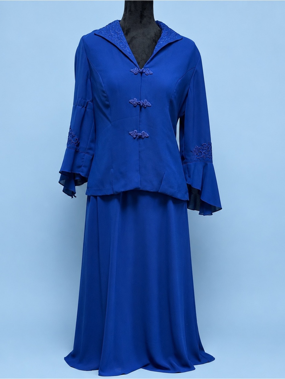 Chic Royal Blue Women's Maxi Skirt Set